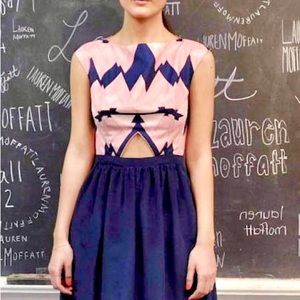 Rare Lauren Moffatt Silk Cutout dress - size 6